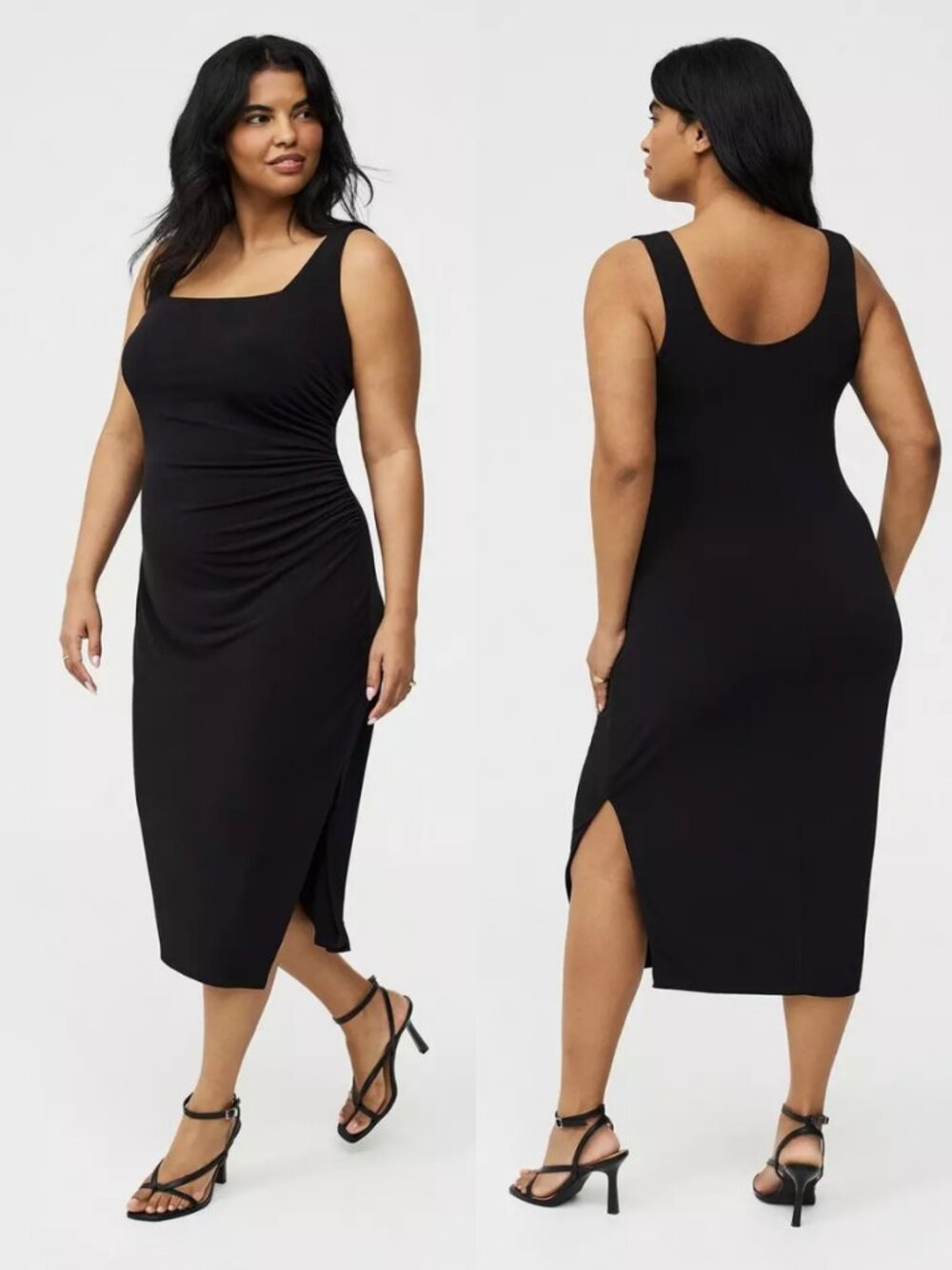 NWT Torrid 2 Black Ruched Side Maxi Dress 2X 18 20